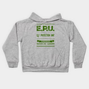 elf protection unit, keeping santa safe since 1225 Kids Hoodie